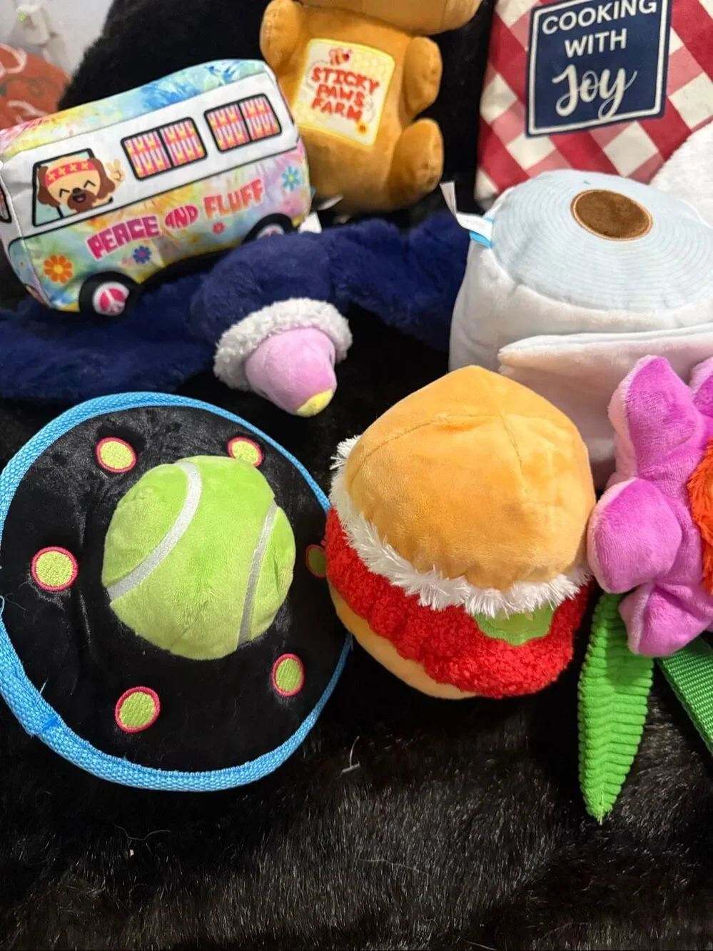 Bark Box Dog Toys Lot of 10 toilet paper mana ray Peace bus alien